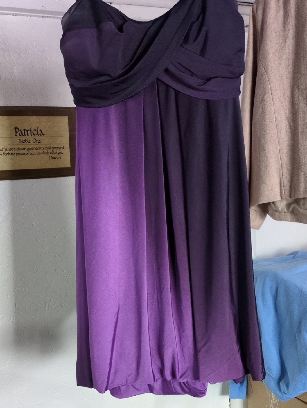Xscape Midnight Purple Strapless Dress